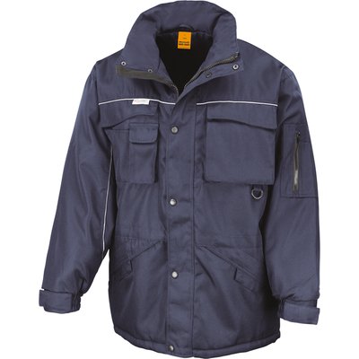 Parka con Parches reflectantes de seguridad. Navy / Navy M