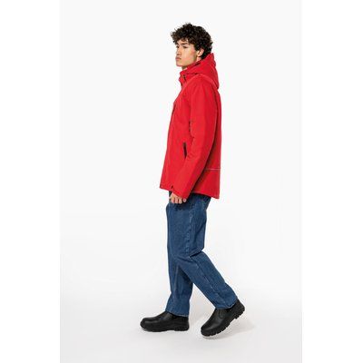 Parka softshell hombre con capucha y bolsillos