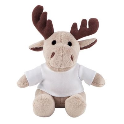 Peluche Reno con Camiseta Blanco