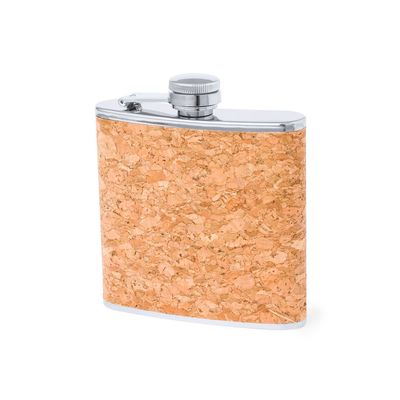 Petaca de corcho natural 170 ml acero inox