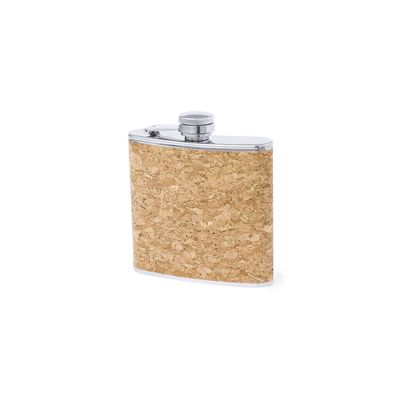 Petaca de corcho natural 170 ml acero inox