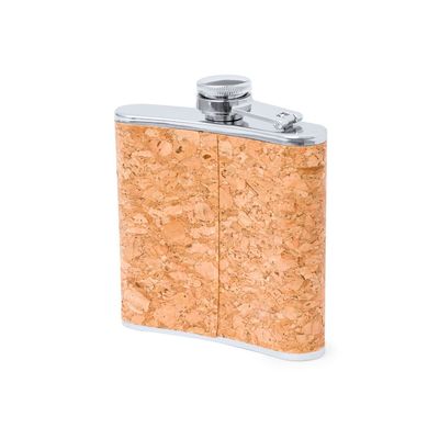 Petaca de corcho natural 170 ml acero inox