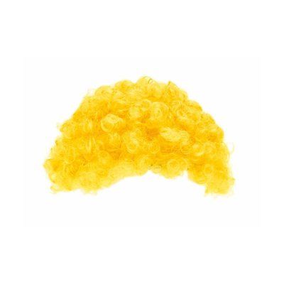 Peluca Animación Rizada de Colores Vivos Amarillo