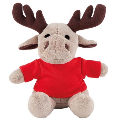 Peluche Reno con Camiseta Rojo