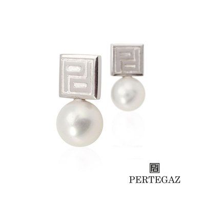 Pendientes Pertegaz Plateados con Perlas Cristal