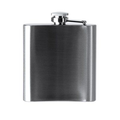 Petaca con cierre antigoteo 175ml Plata