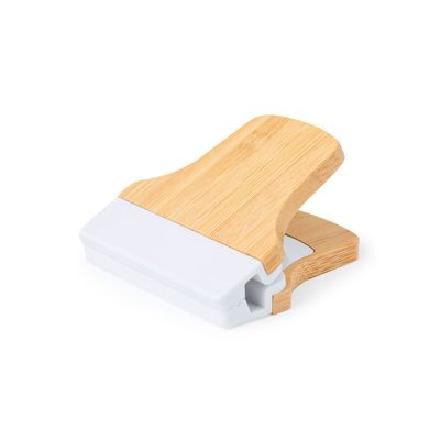 Pinza porta notas de bambú con imán
