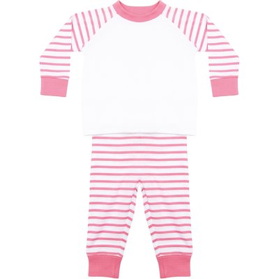 Pijama a rayas para bebé Pink / White 36/48M