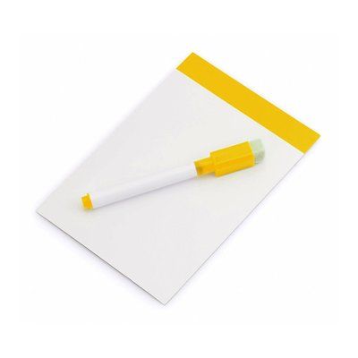 Pizarra magnética con bolígrafo y borrador Amarillo