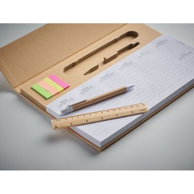 Planificador semanal con bolígrafo