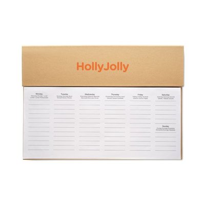 Planificador semanal con bolígrafo