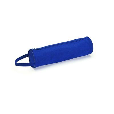 Plumier cilíndrico en poliéster con asa de transporte Azul