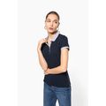 Polo piqué bicolor mujer