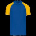 Polo baseball manga corta Royal Blue / Yellow Xl