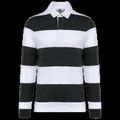 Polo a rayas unisex Manga Larga Black / White Stripes L