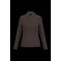Polo manga larga mujer algodón lavable Chocolate M