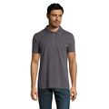 Polo Piqué Manga Corta Hombre Gris Oscuro Xxl