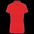 Polo básico de manga corta para mujer Red M
