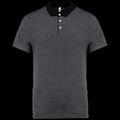 Polo bicolor hombre algodón Dark Grey Heather / Black 3Xl