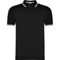 Polo Manga Corta detalles en contraste Negro/Blanco Xl