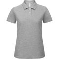 Polo entallado para mujer 100% algodón Heather Grey M