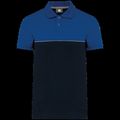 Polo bicolor manga corta unisex Navy / Royal Blue M