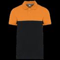Polo bicolor manga corta unisex Black / Orange S