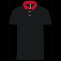 Polo bicolor hombre algodón Black / Red L