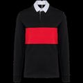 Polo rugby manga larga algodón Black / Sporty Red Xs