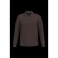 Polo manga larga hombre algodón piqué Chocolate L