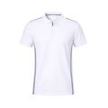 Polo Blanco Transpirable con Línea Gris