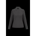 Polo manga larga mujer algodón lavable Dark Grey L