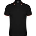 Polo de manga corta Adorno de bandera Negro M