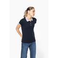 Polo piqué bicolor mujer