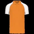 Polo baseball manga corta Orange / White S