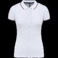 Polo mujer algodón con 5 botones White / Navy / Red S