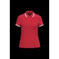 Polo a rayas mujer manga corta Red / White Xl