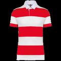 Polo algodón a rayas unisex Red / White Stripes Xxl