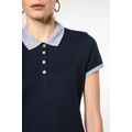 Polo piqué bicolor mujer