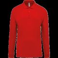 Polo piqué manga larga 100% algodón Red L