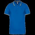 Polo de manga corta algodón Light Royal Blue/Yellow/White M