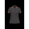 Polo a rayas mujer manga corta Dark Grey / Orange Xl
