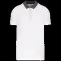 Polo bicolor hombre algodón White / Dark Grey Heather Xxl