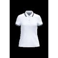 Polo a rayas mujer manga corta White / Navy Xs