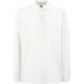Polo punto piqué manga larga White Xxl