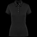 Polo básico de manga corta para mujer Black Xxl