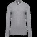 Polo piqué manga larga 100% algodón Oxford Grey S