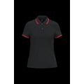 Polo a rayas mujer manga corta Black / Red M