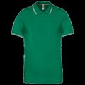 Polo de manga corta algodón Kelly Green/Light Grey/White L