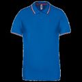 Polo de manga corta algodón Light Royal Blue / Red / White M